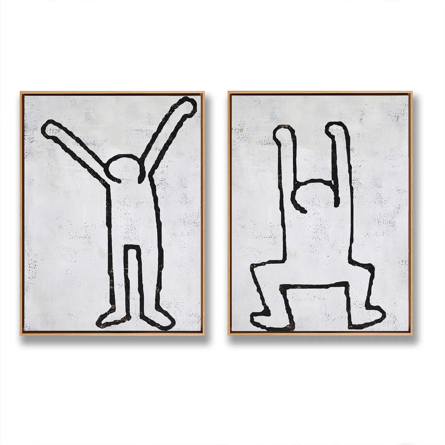 Set of 2 Minimal Painting Dancing Man P84