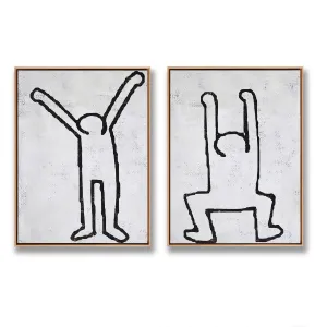 Set of 2 Minimal Painting Dancing Man P84
