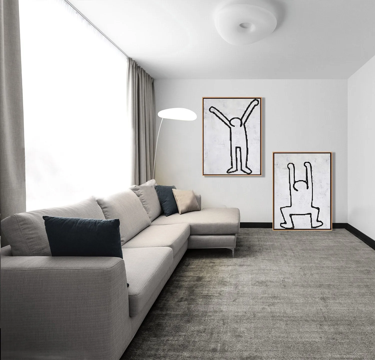 Set of 2 Minimal Painting Dancing Man P84
