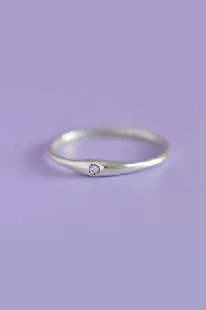 Siyum Pink Sapphire Silver Ring