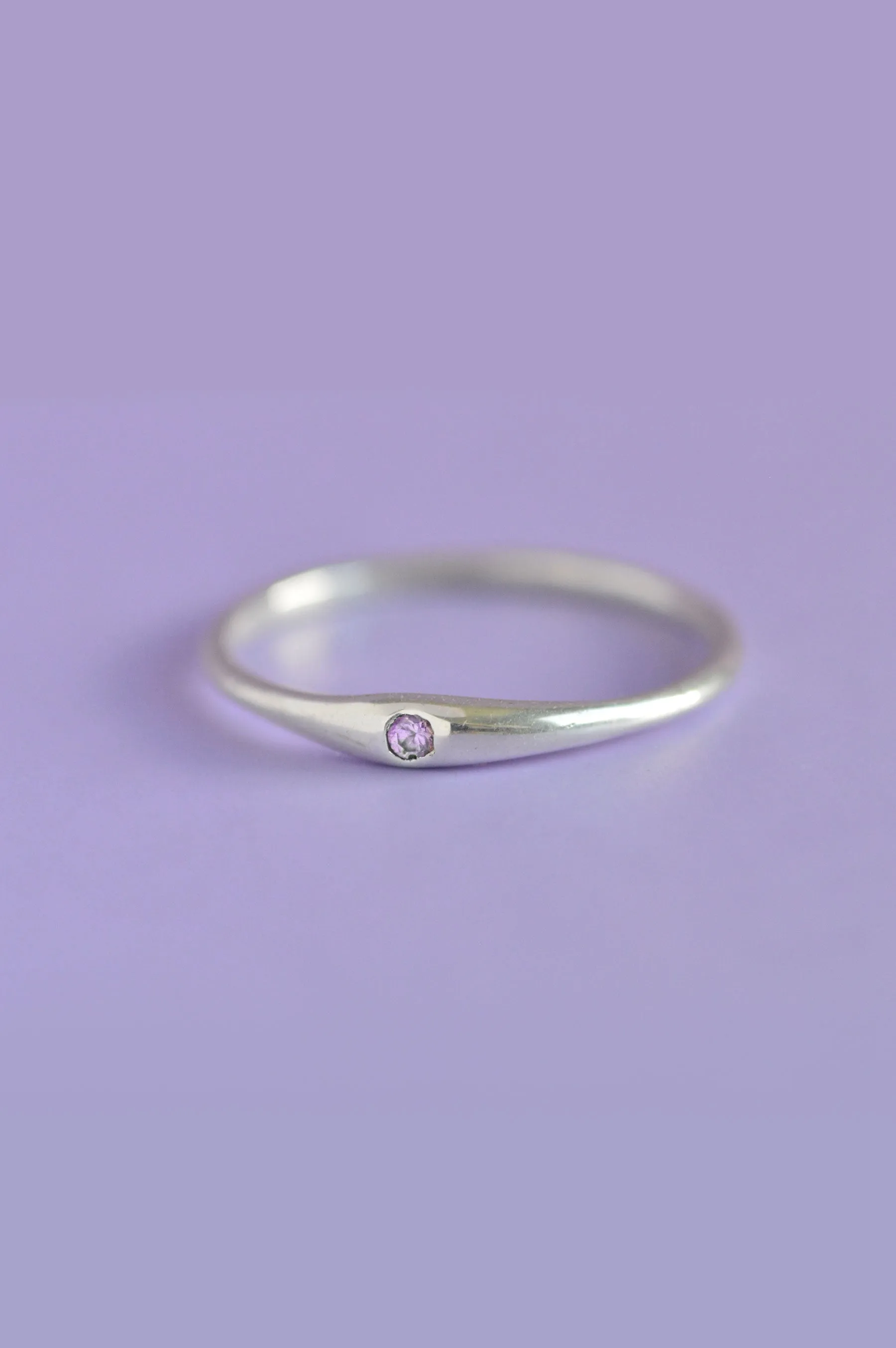 Siyum Pink Sapphire Silver Ring