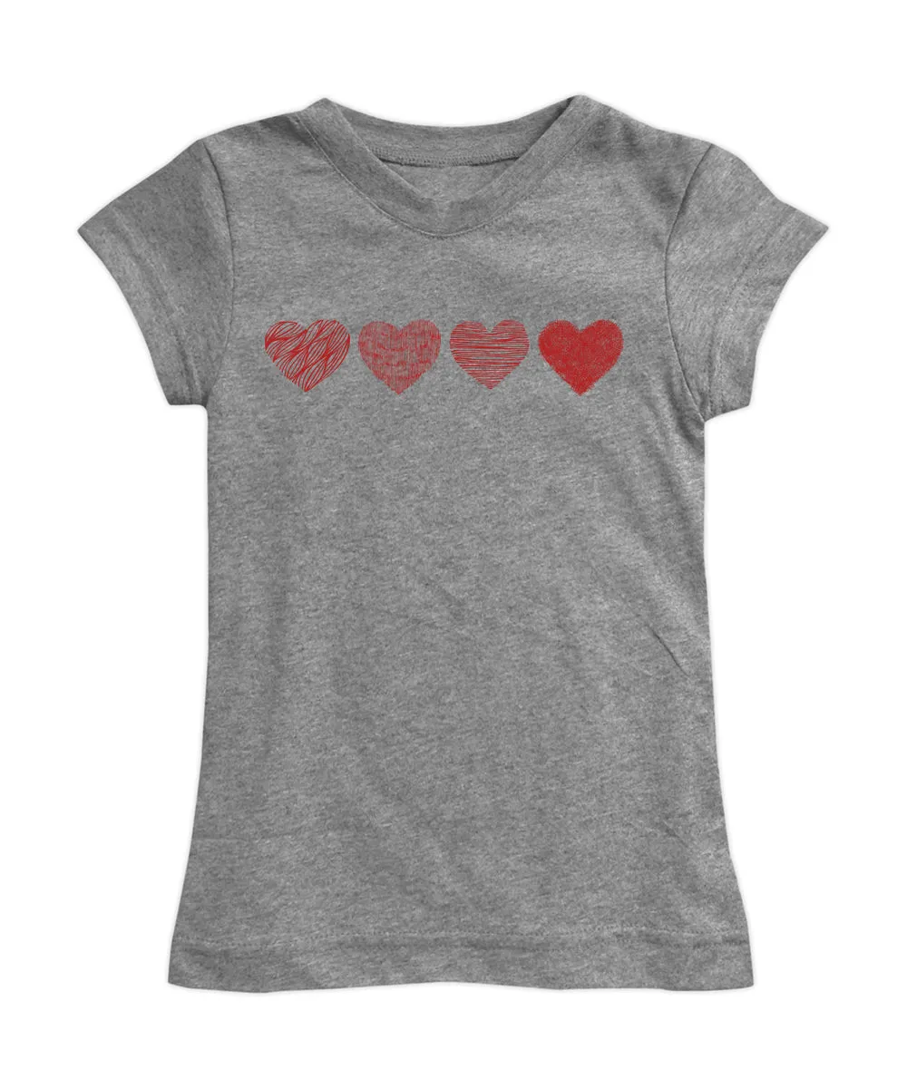 Sketched Hearts Fitted Tee