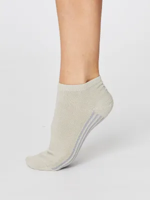 Solid Jane Sand Bamboo Trainer Sock by Thought, Size 4-7