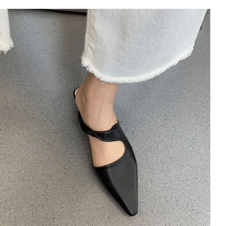 Solid Soft Leather Women's Sandals
