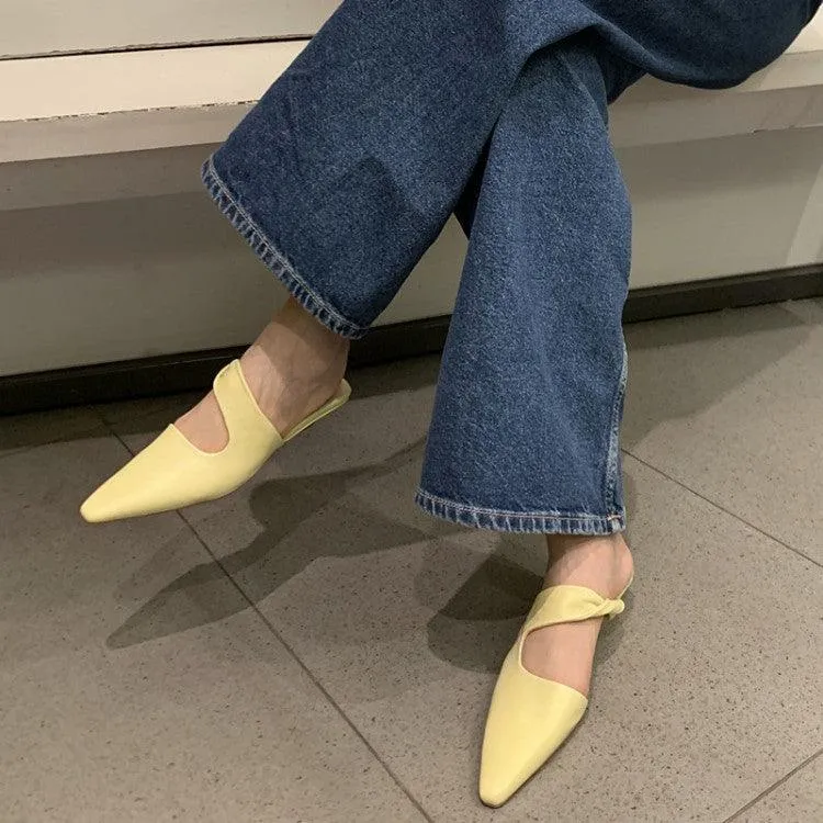 Solid Soft Leather Women's Sandals