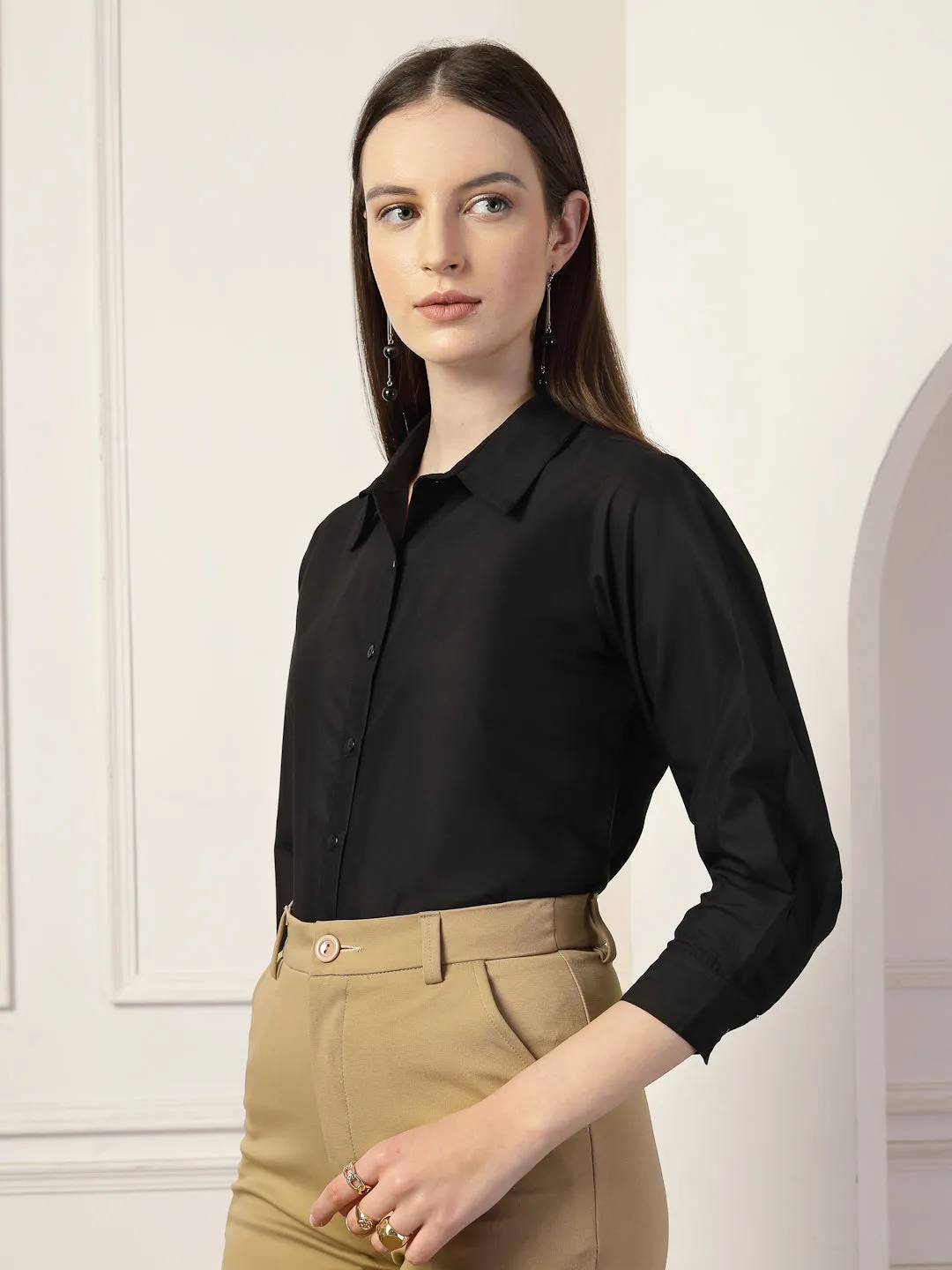 Style Quotient Women Black formal shirt