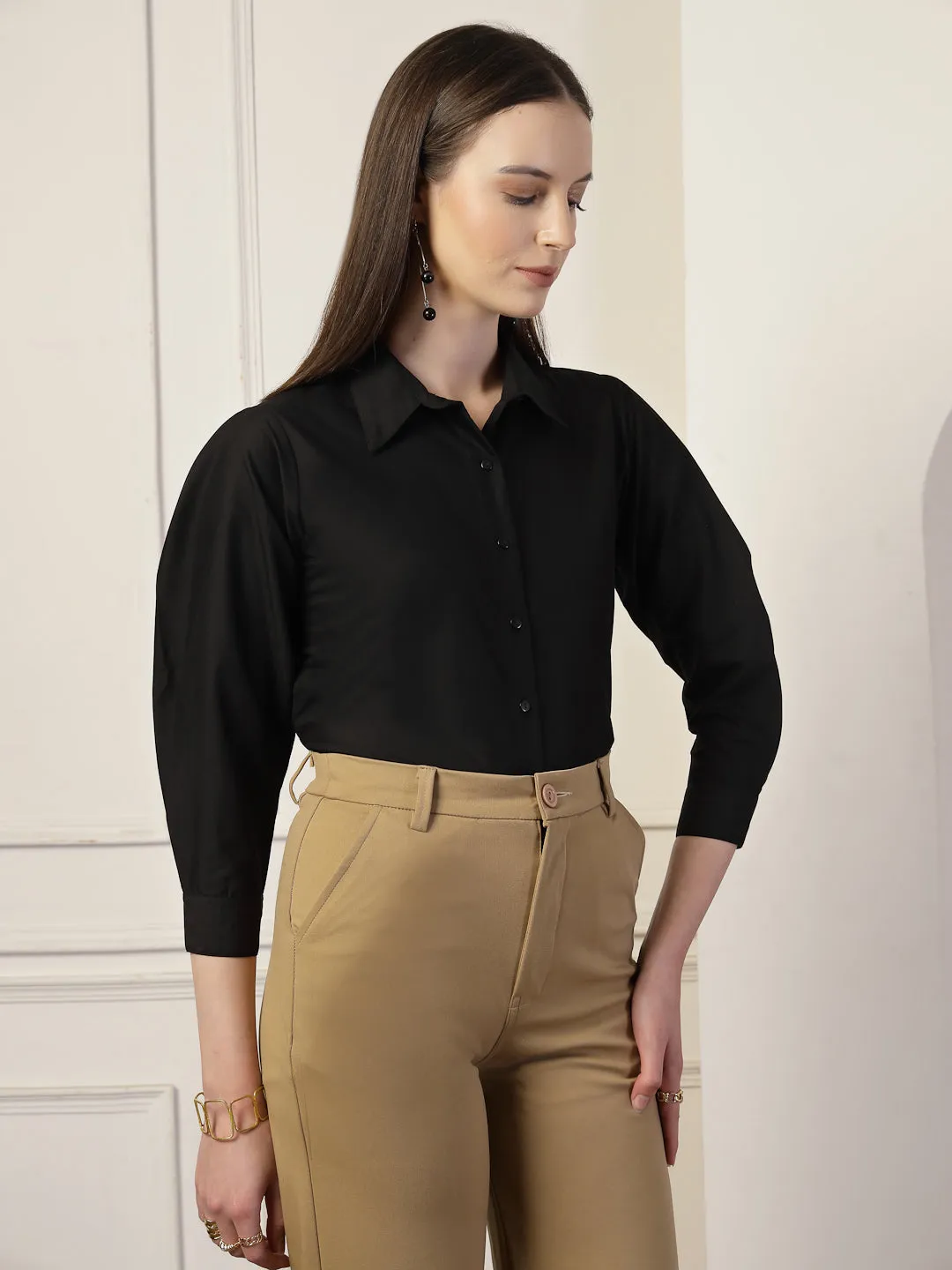Style Quotient Women Black formal shirt
