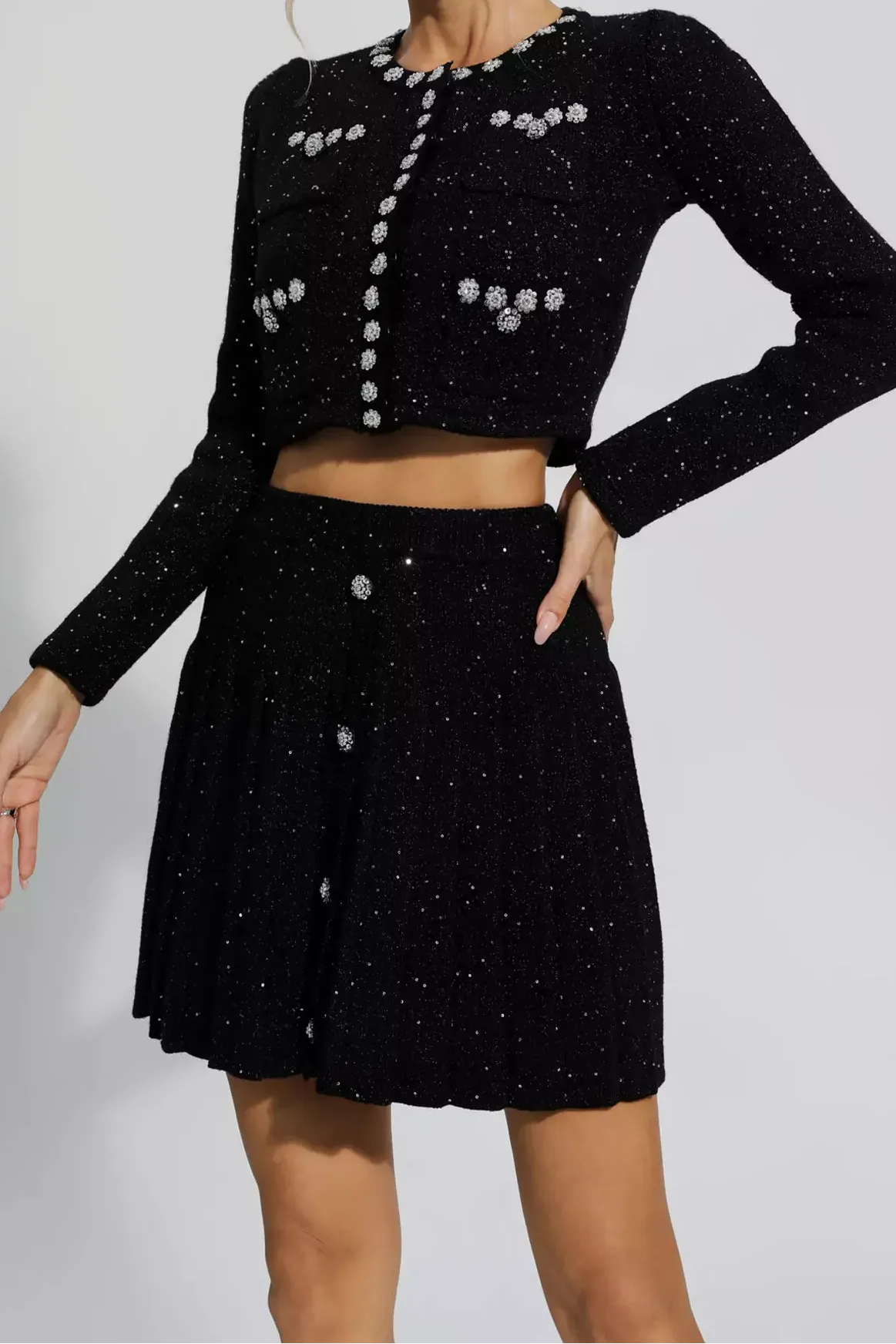 Taylor Jacket & Pleated Mini Skirt Set