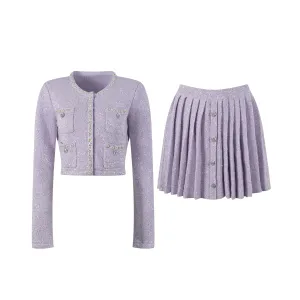 Taylor Jacket & Pleated Mini Skirt Set