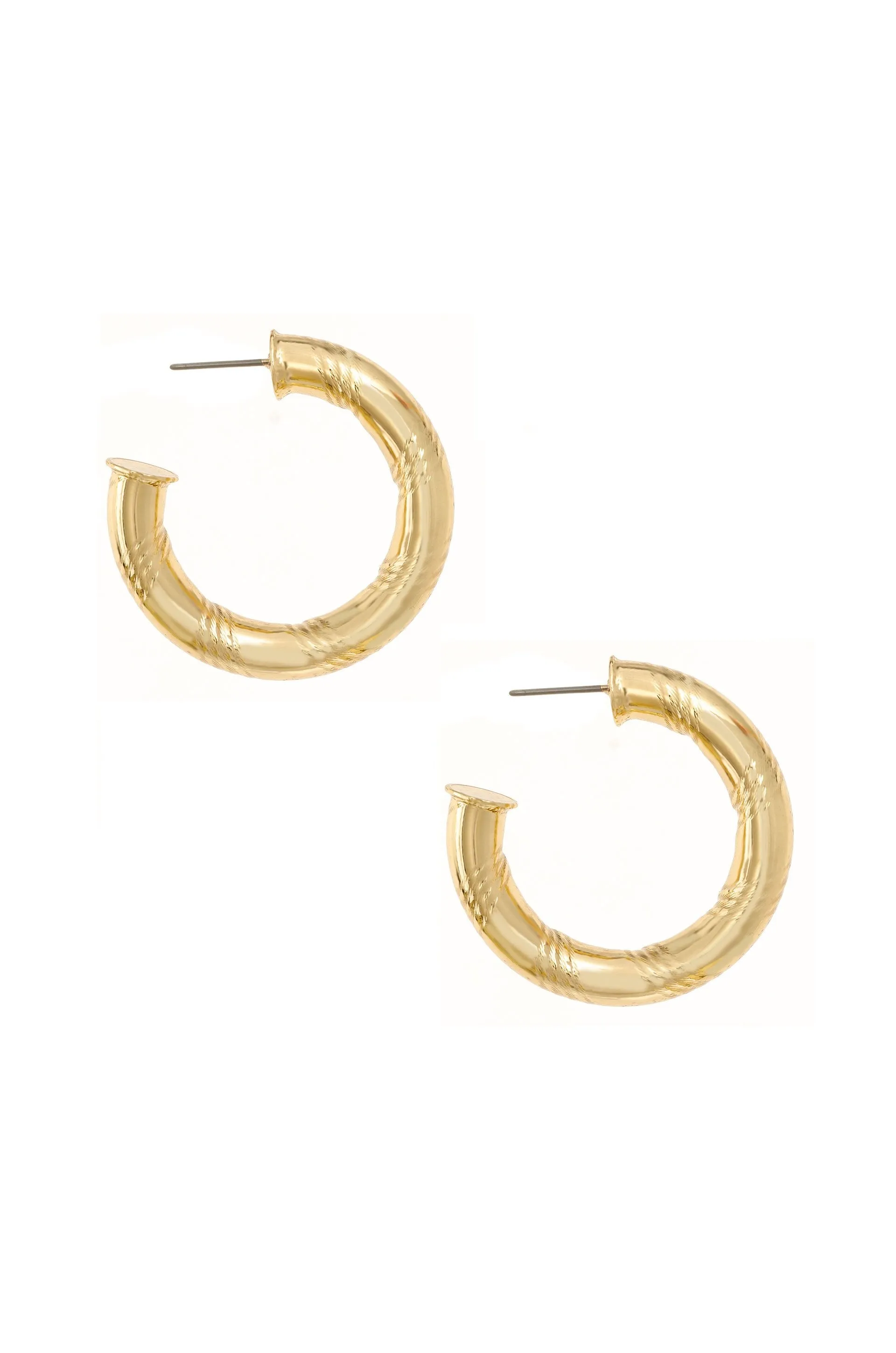 Thick and Minimal 18k Gold Plated Hoops