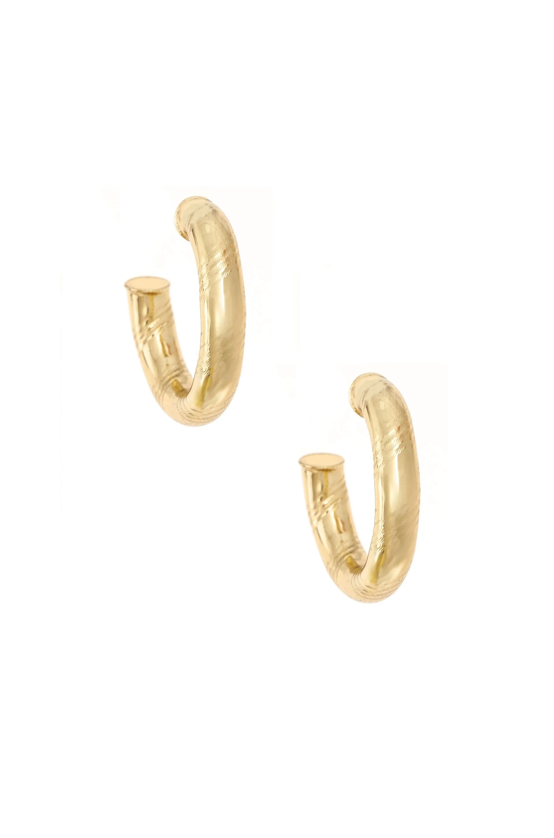 Thick and Minimal 18k Gold Plated Hoops