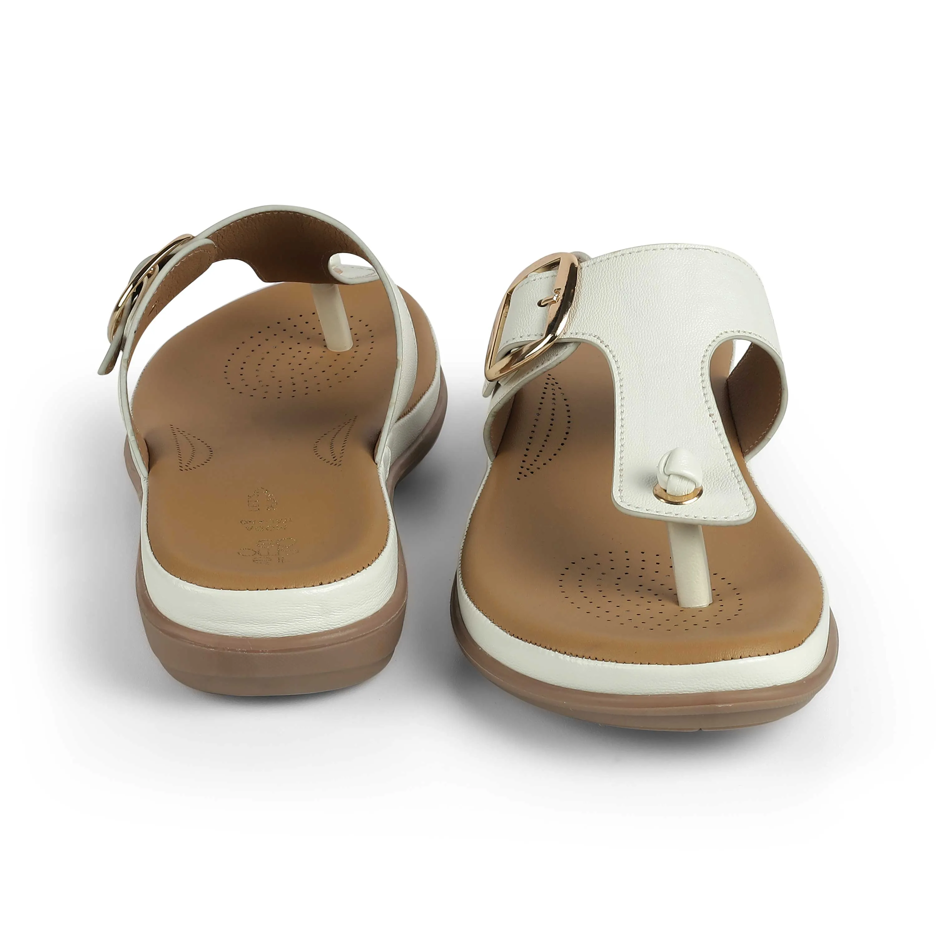 Tresmode Esop White Women's Casual Platform Flats
