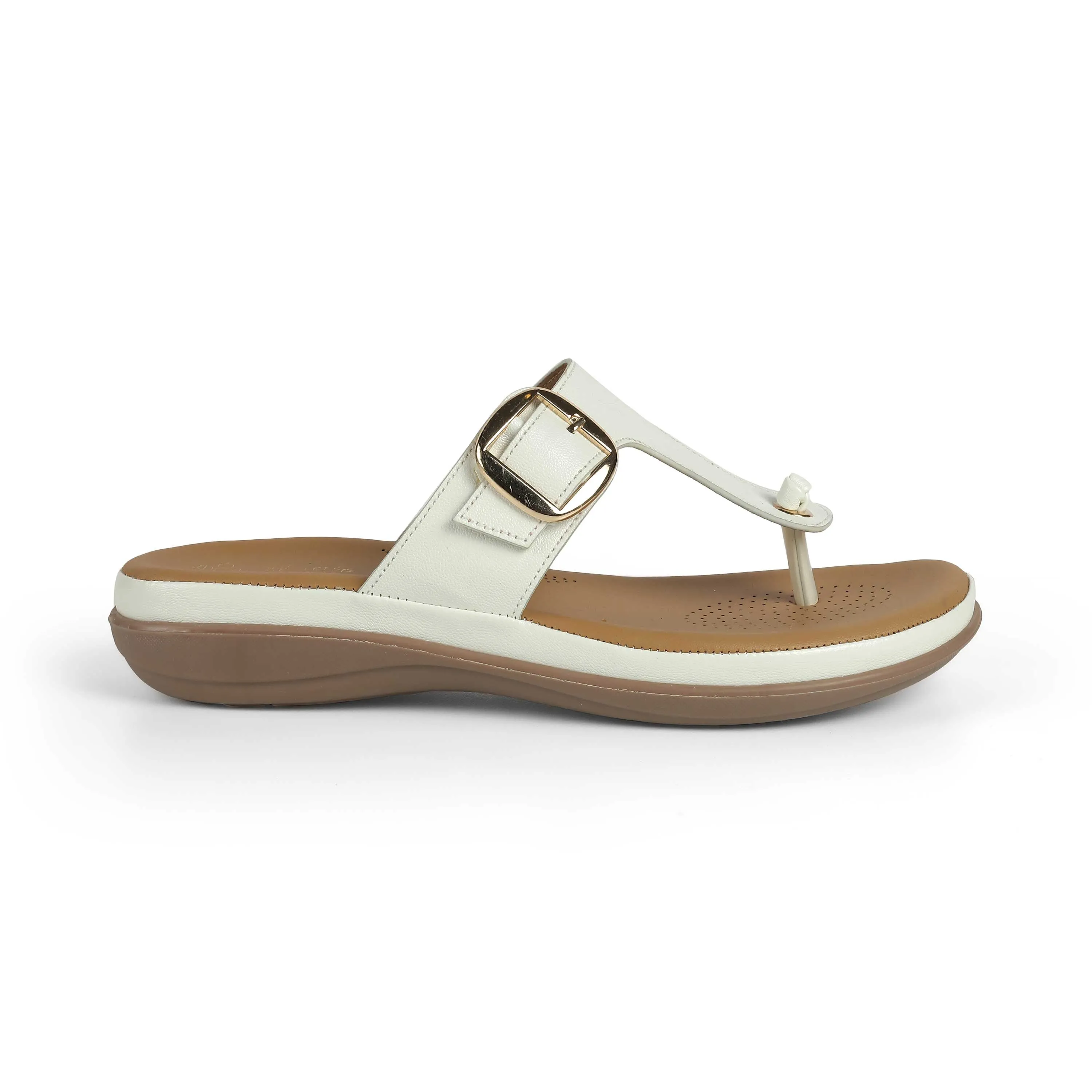 Tresmode Esop White Women's Casual Platform Flats