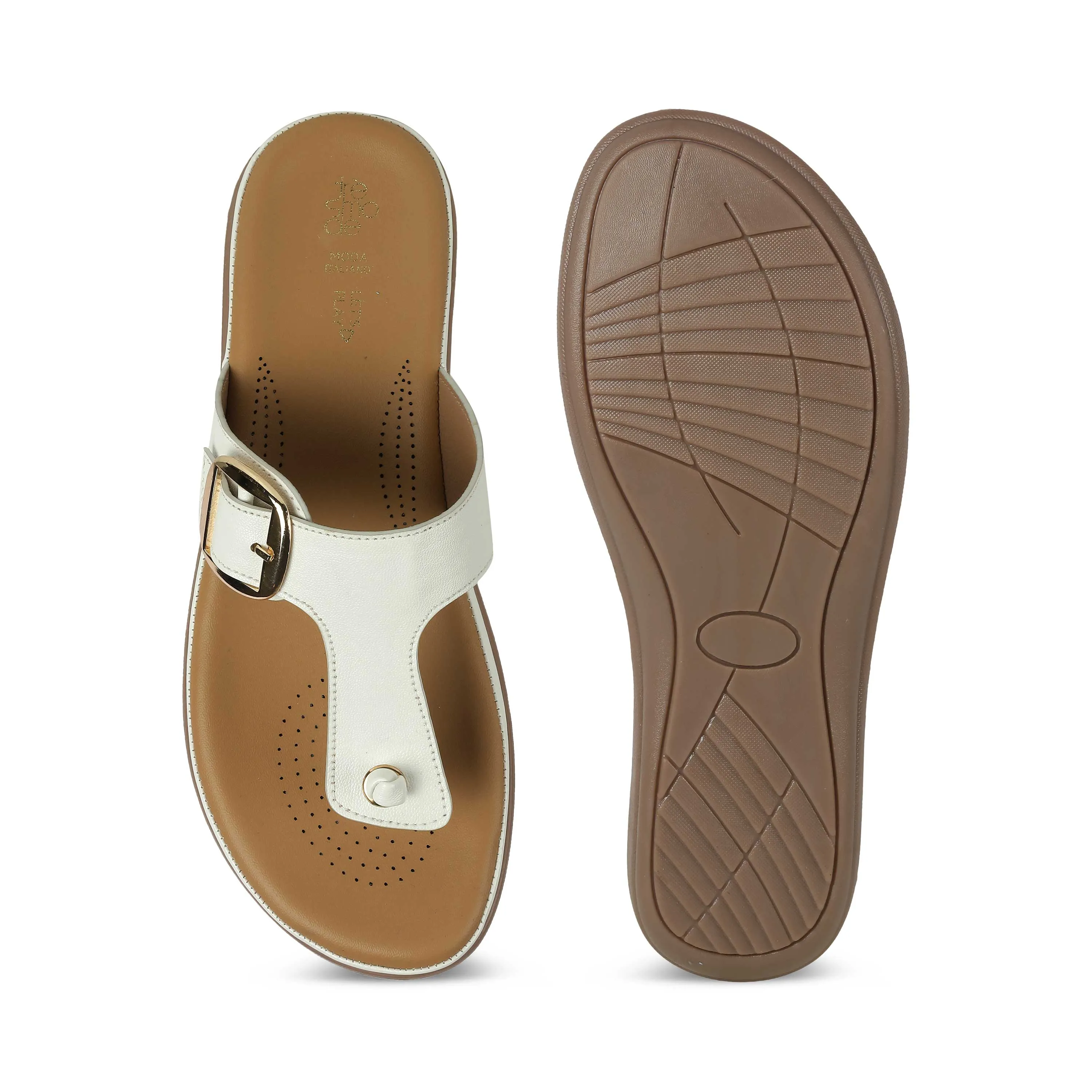 Tresmode Esop White Women's Casual Platform Flats