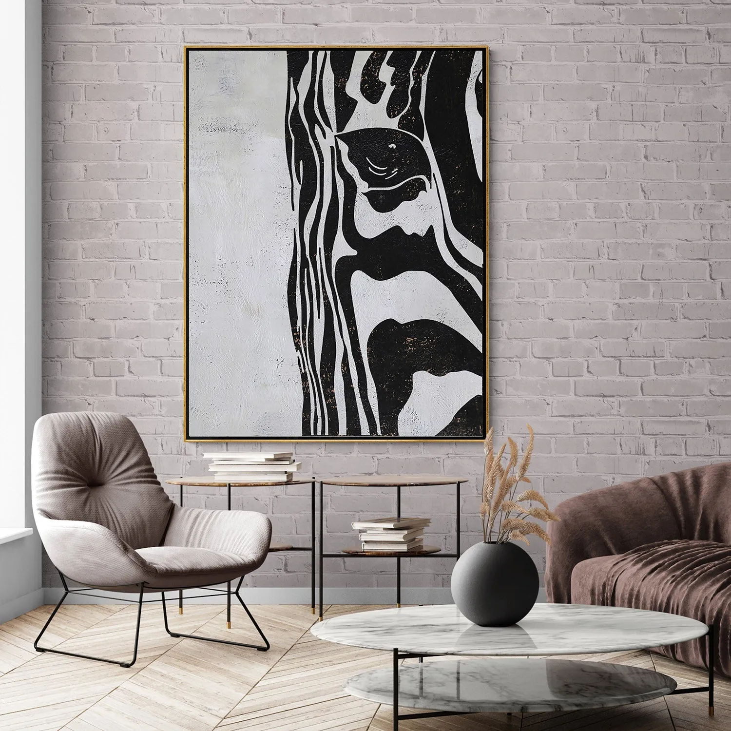 Vertical Abstract Zebra Painting H251V