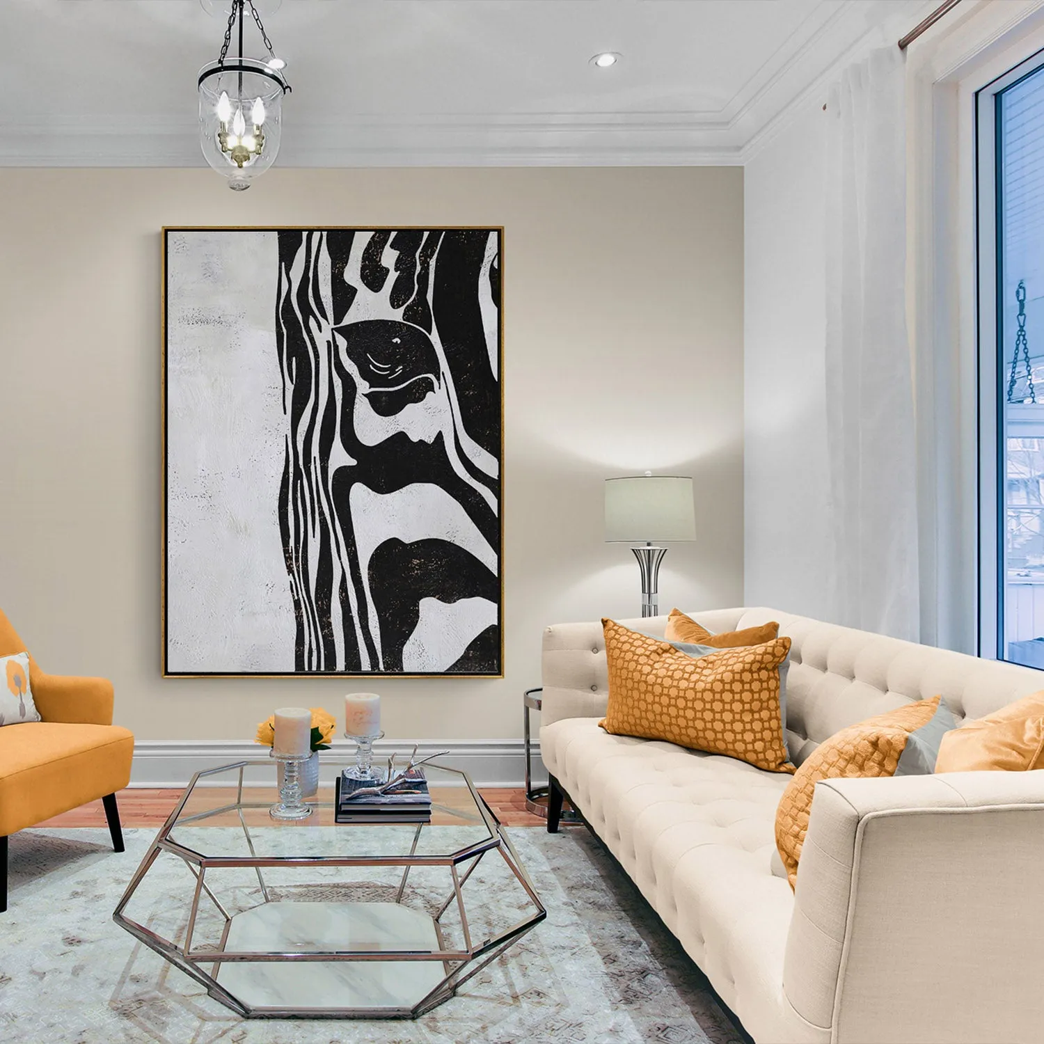 Vertical Abstract Zebra Painting H251V