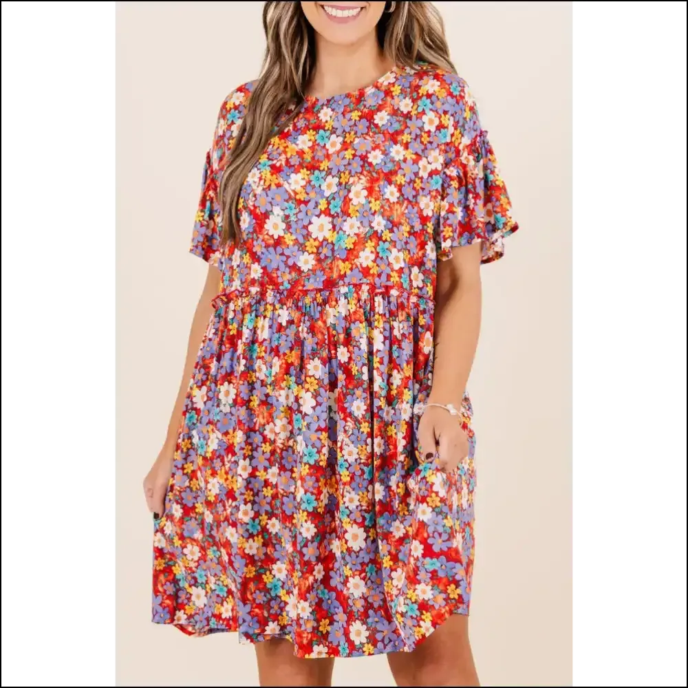 Vibrant Red Flower Mini Dress: Goddess  (and Flirty!) from Needful Things 😈🌹