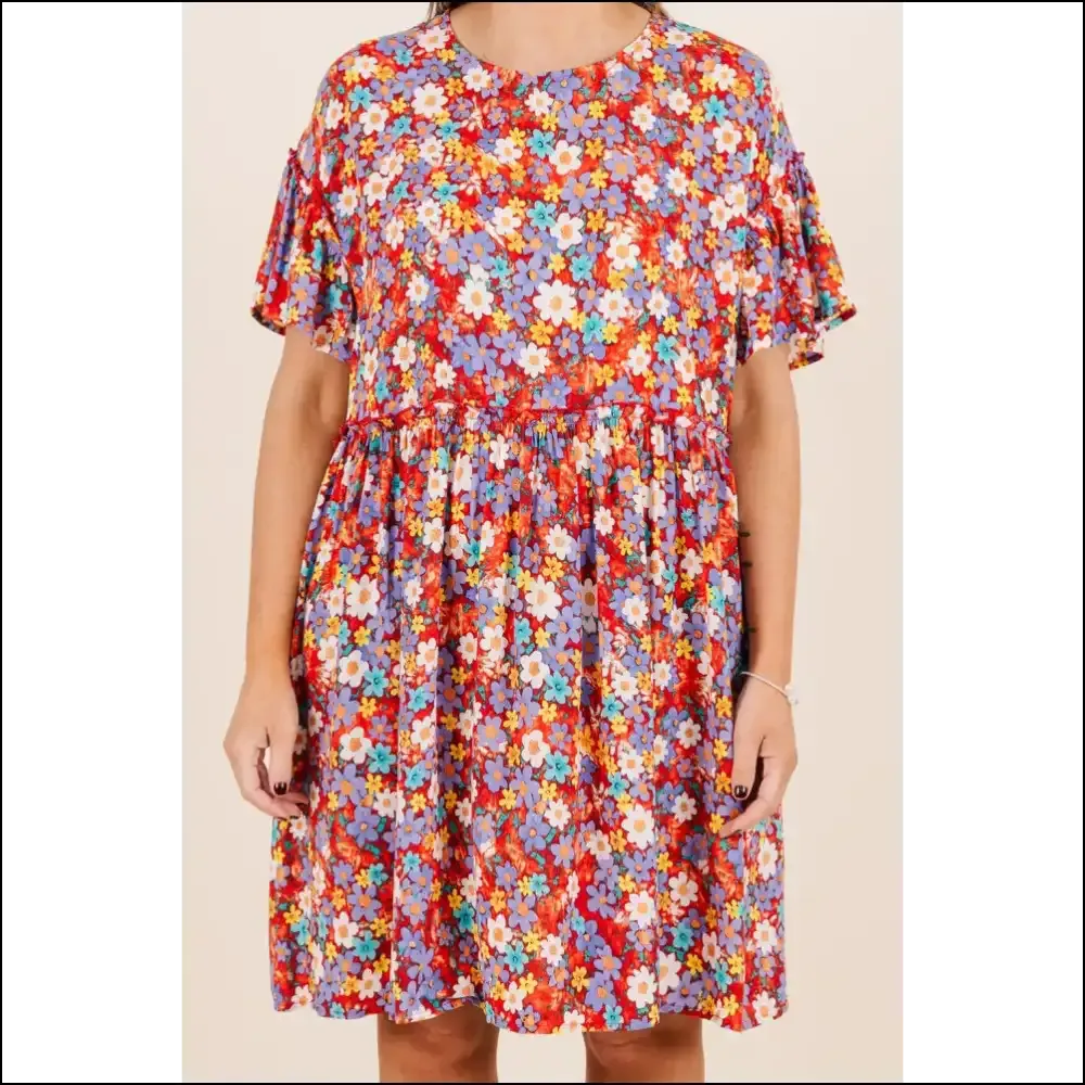 Vibrant Red Flower Mini Dress: Goddess  (and Flirty!) from Needful Things 😈🌹