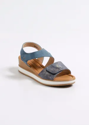 Wedge sandals with Velcro straps
