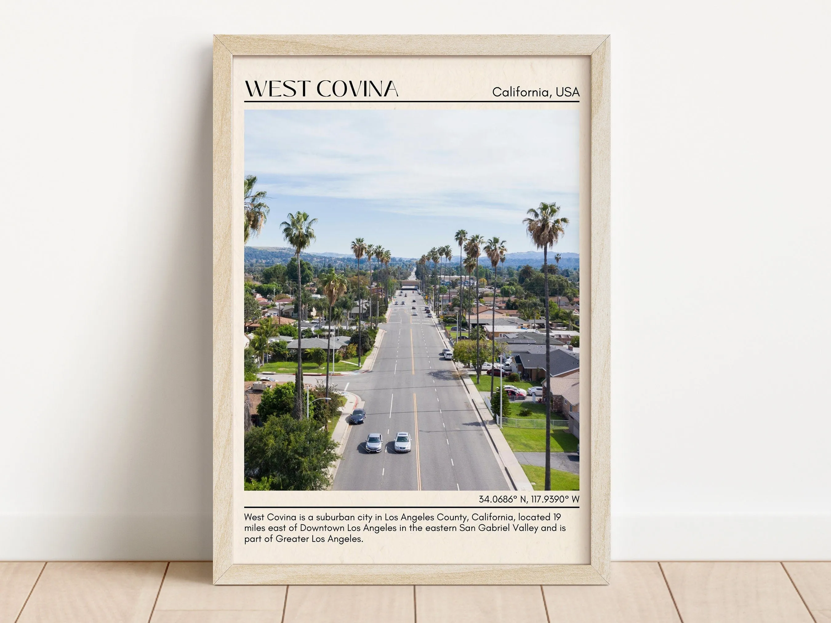 West Covina Minimal Wall Art, California, USA