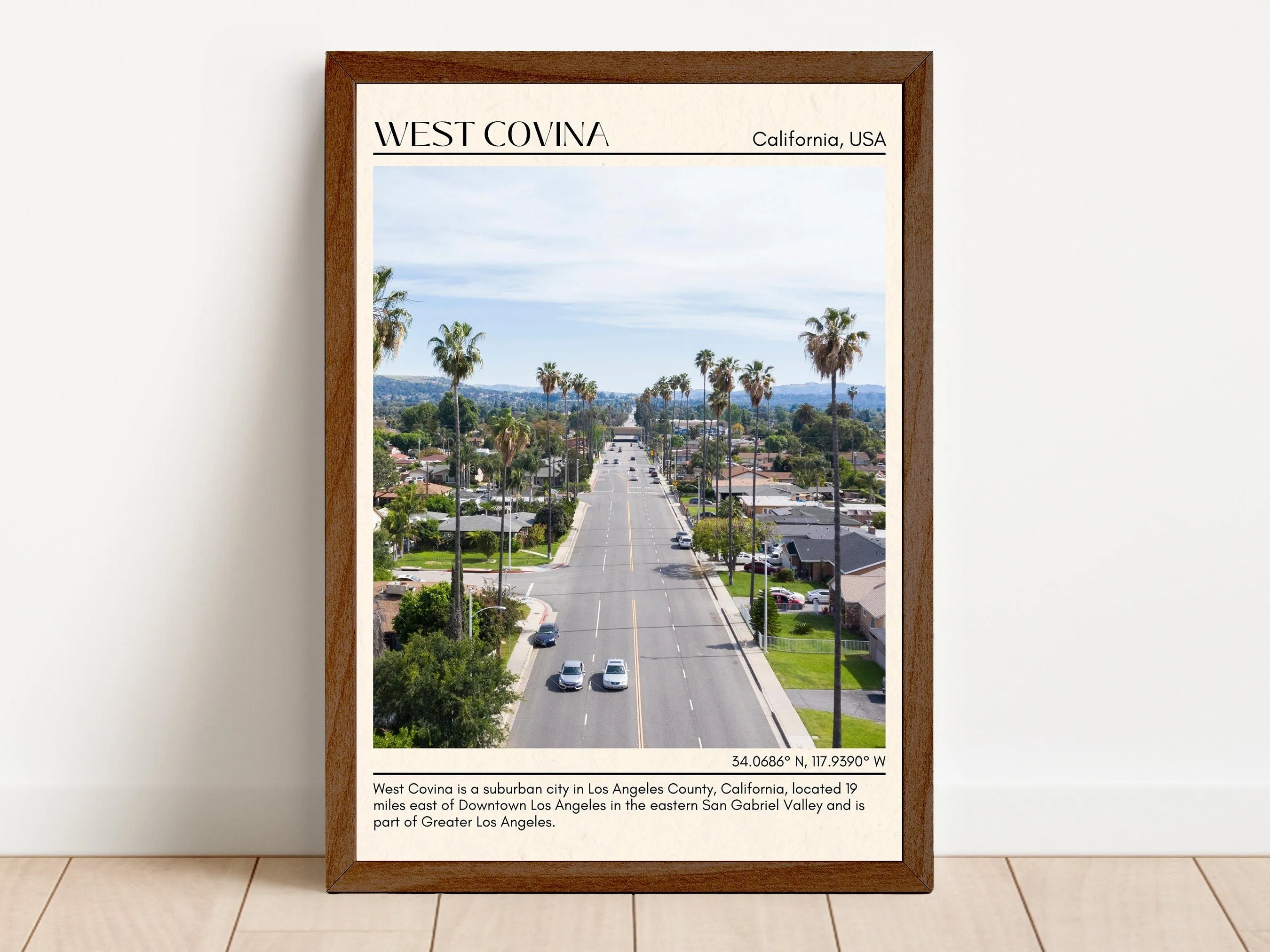 West Covina Minimal Wall Art, California, USA