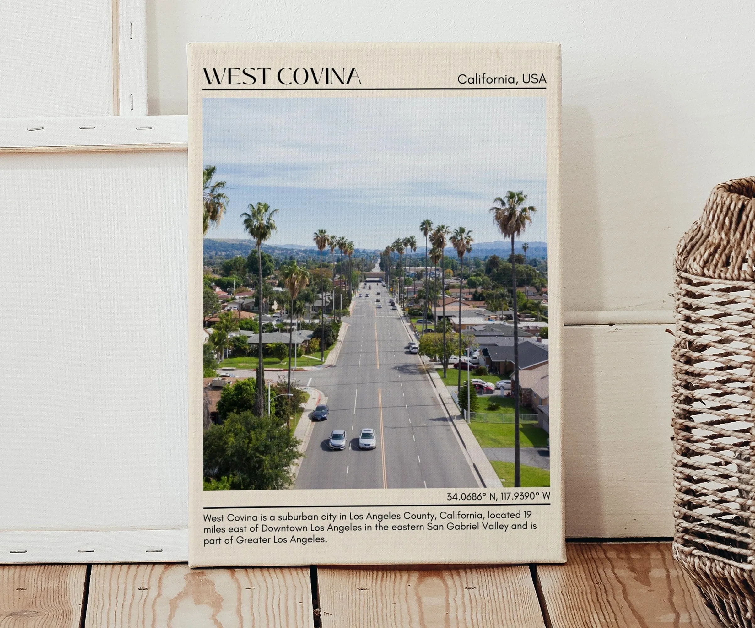 West Covina Minimal Wall Art, California, USA