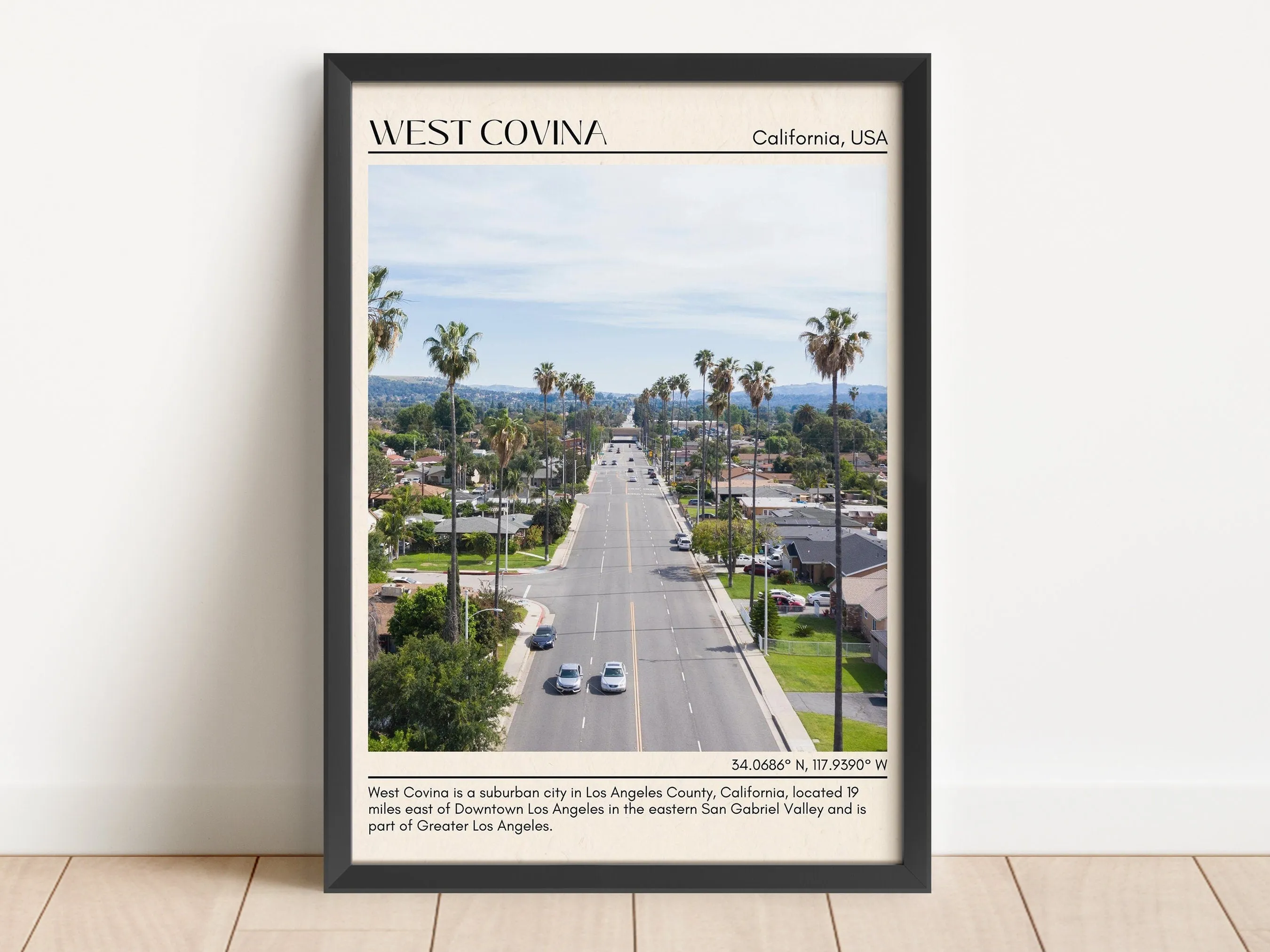 West Covina Minimal Wall Art, California, USA