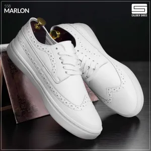 White Casual Sneakers for Men (Marlon 558)