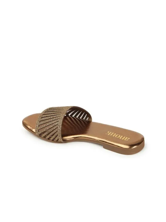 Women Embellished Party Open Toe Flats