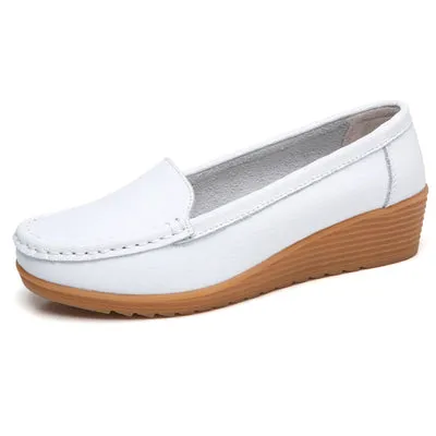 Women Flats Spring Summer Genuine Leather Casual Loafers