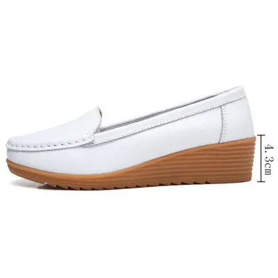 Women Flats Spring Summer Genuine Leather Casual Loafers