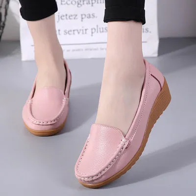 Women Flats Spring Summer Genuine Leather Casual Loafers
