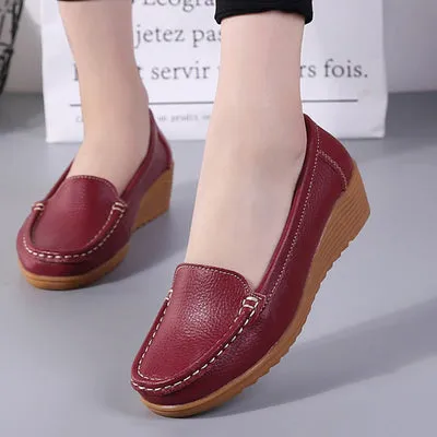 Women Flats Spring Summer Genuine Leather Casual Loafers