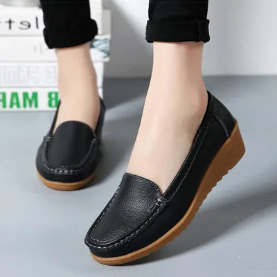 Women Flats Spring Summer Genuine Leather Casual Loafers