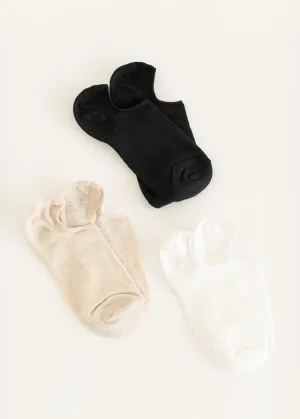 Women's Basic No-Show Socks 3pc Set