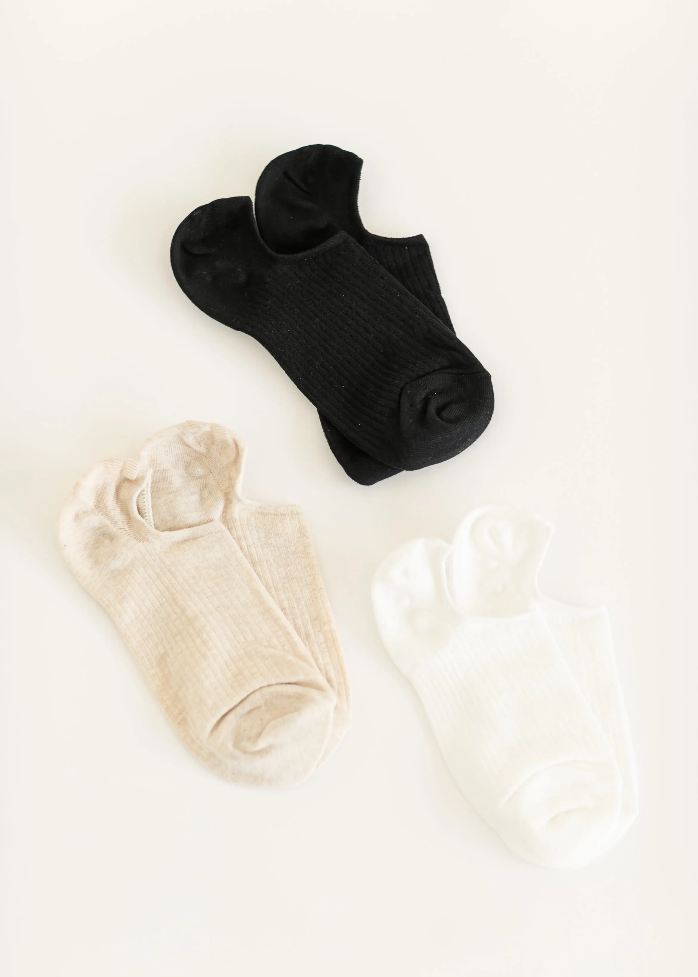 Women's Basic No-Show Socks 3pc Set