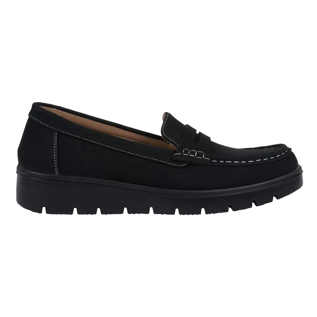 Women's Fallon Black Penny Slip-On Loafer Flats