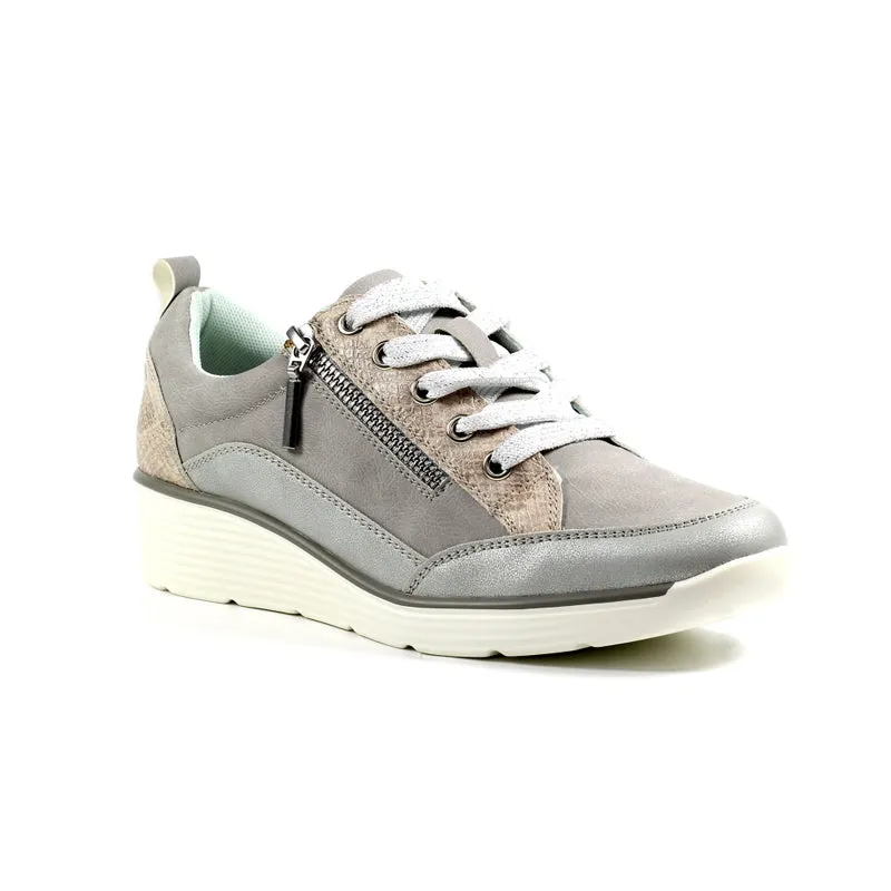 Womens Lunar Wedge Trainers Silver