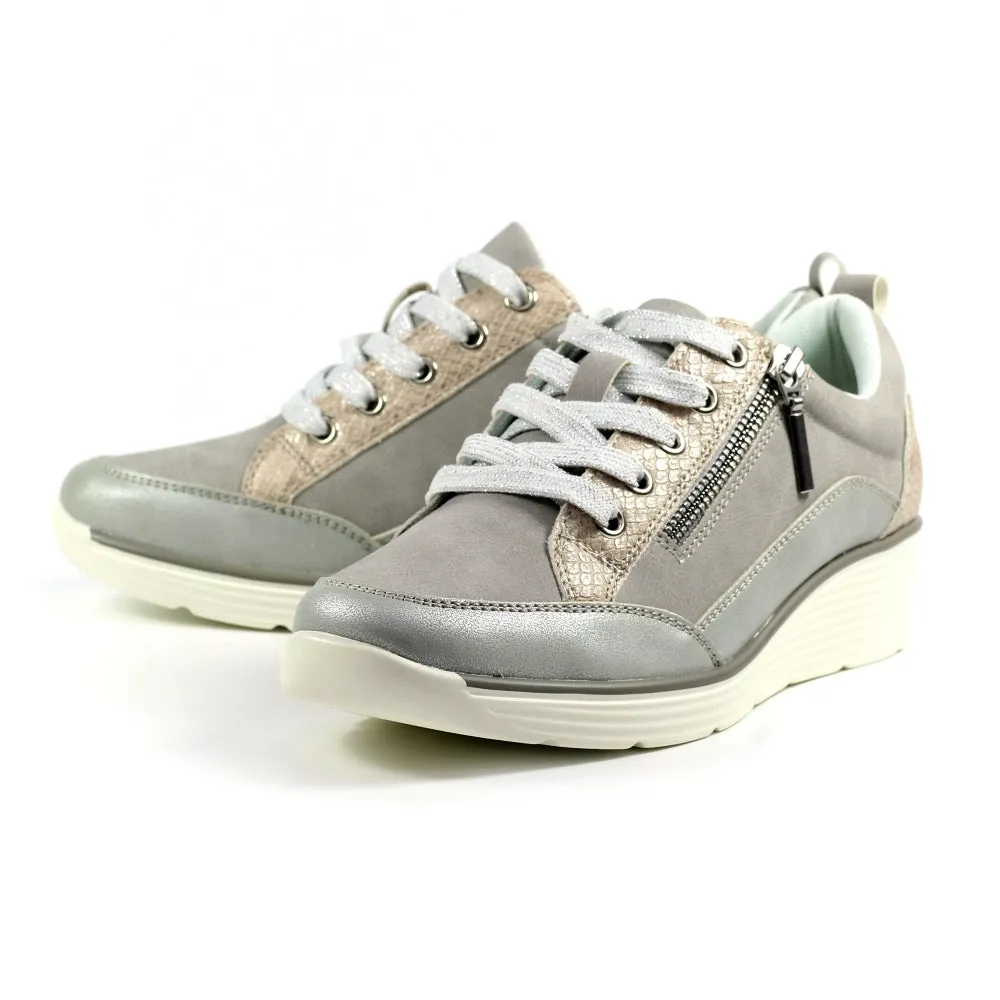 Womens Lunar Wedge Trainers Silver