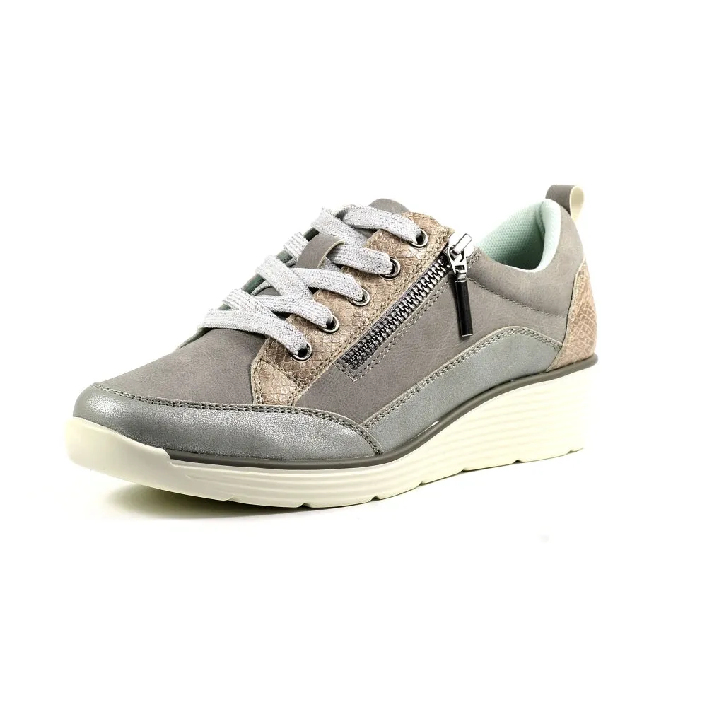 Womens Lunar Wedge Trainers Silver