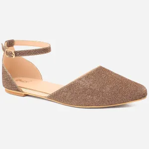 Womens "HARLEY" Ballet Flats Ankle Strap Dress Shoes Sandals