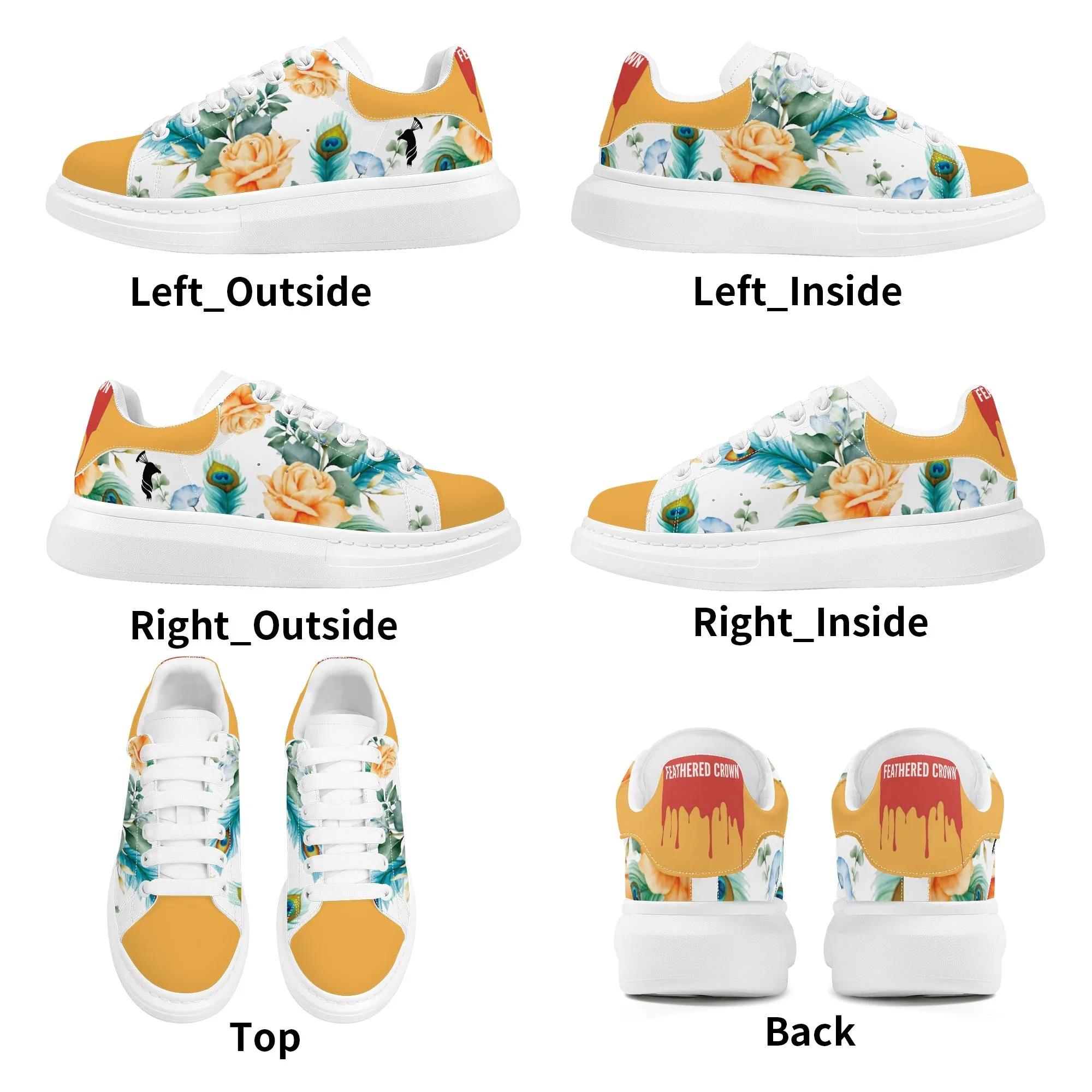 Womens White Low Top Chunky Shoes