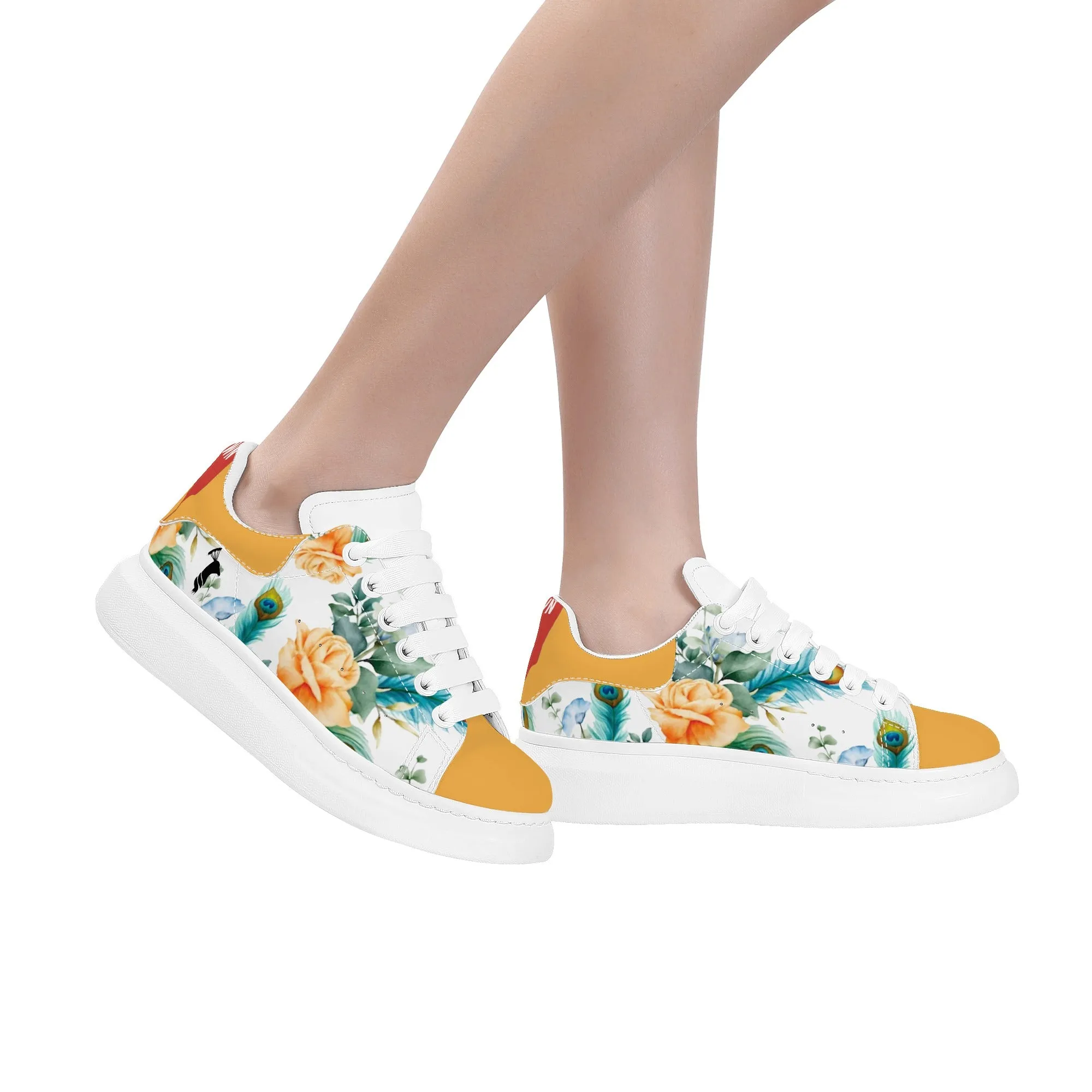 Womens White Low Top Chunky Shoes
