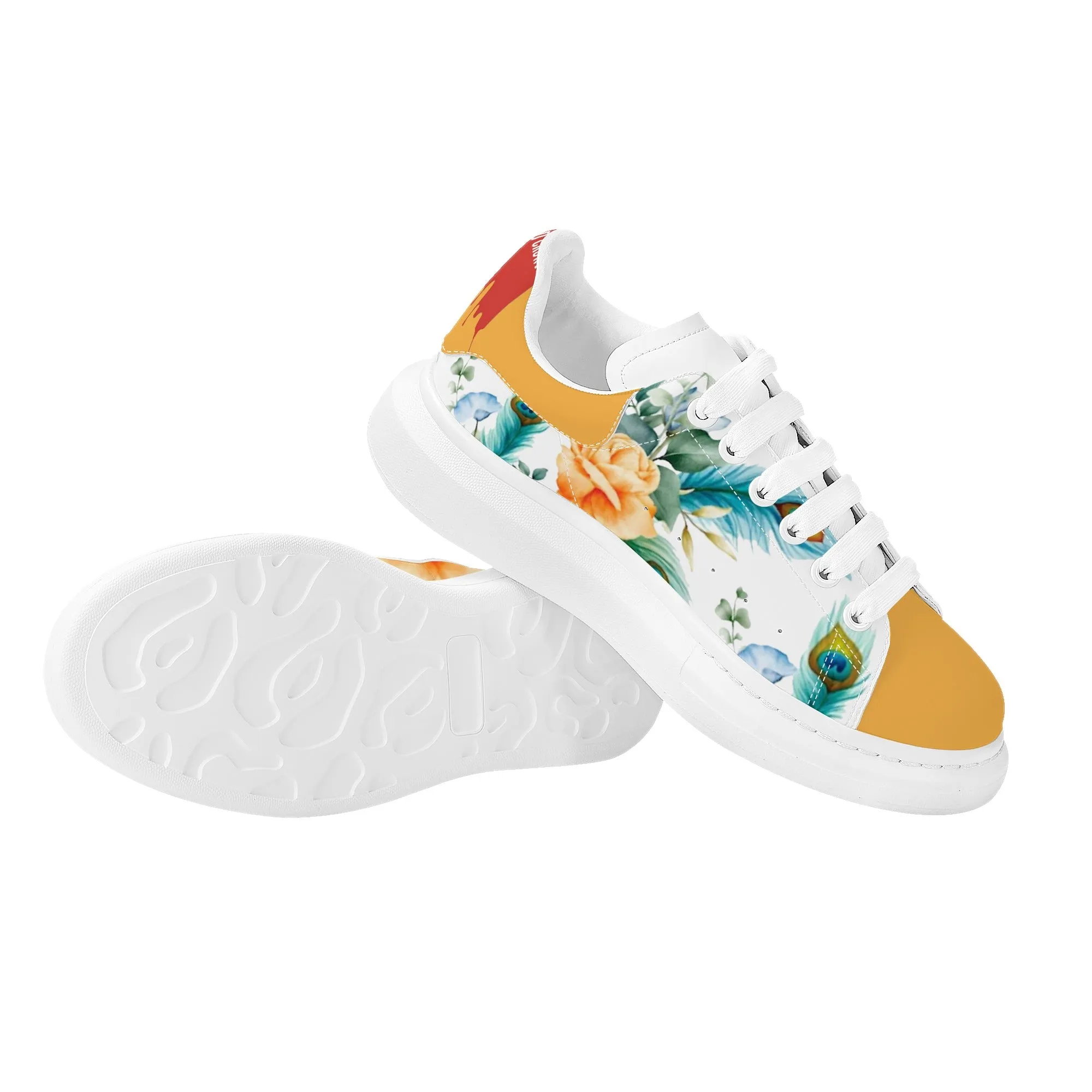 Womens White Low Top Chunky Shoes