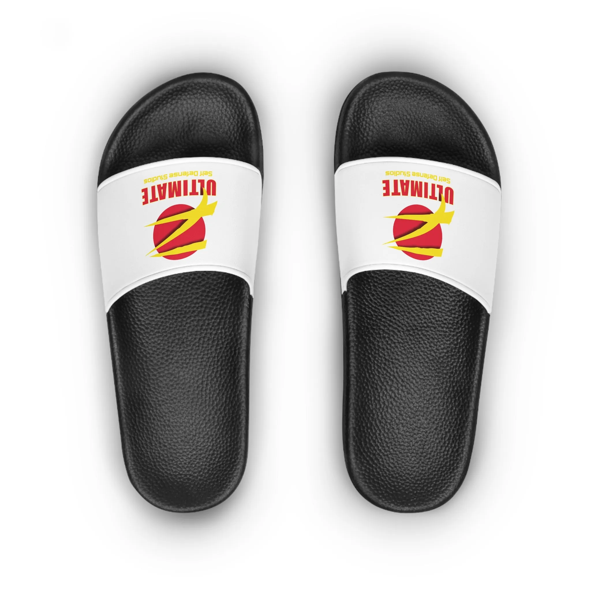 Z-Ultimate Comfort Women's Slide Sandals (White on Black)
