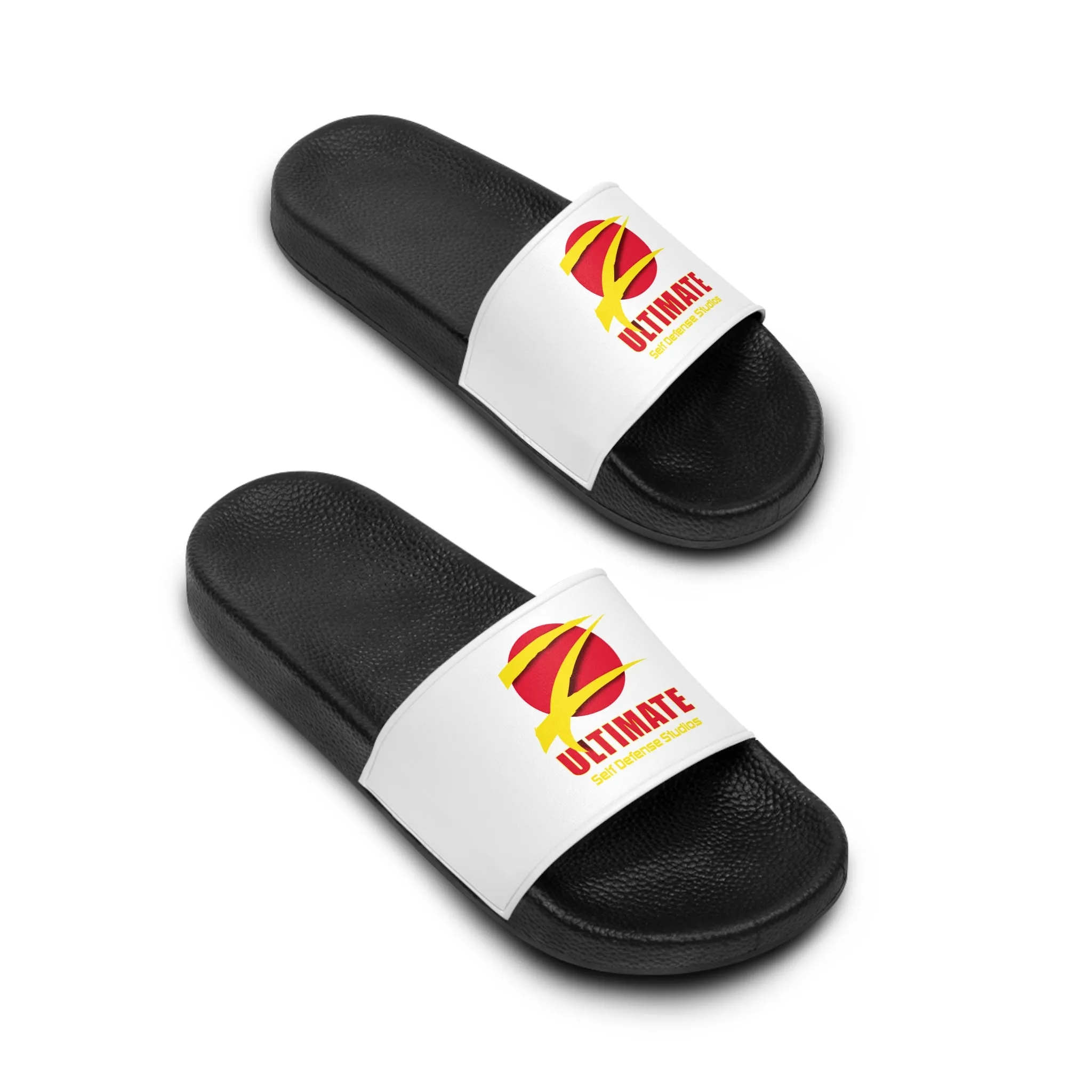 Z-Ultimate Comfort Women's Slide Sandals (White on Black)