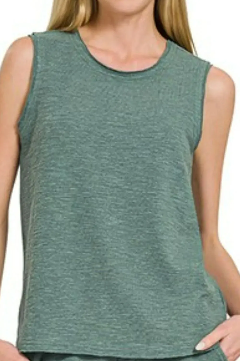 Zenana Cotton Slub Tank & Pants Set